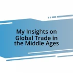 My Insights on Global Trade in the Middle Ages