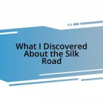 What I Discovered About the Silk Road